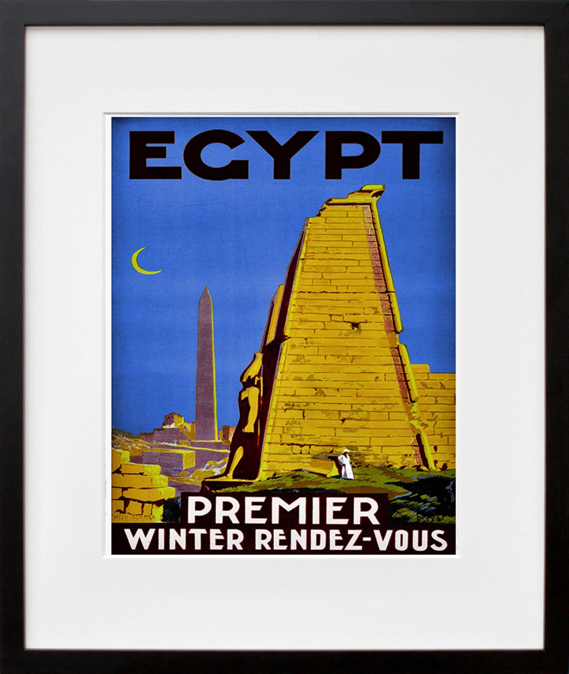 Egypt Travel Poster, Egyptian Art Print Home Decor