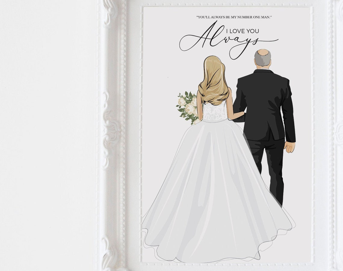 Father of the Bride Walking Down Aisle Sentimental Wedding Poster