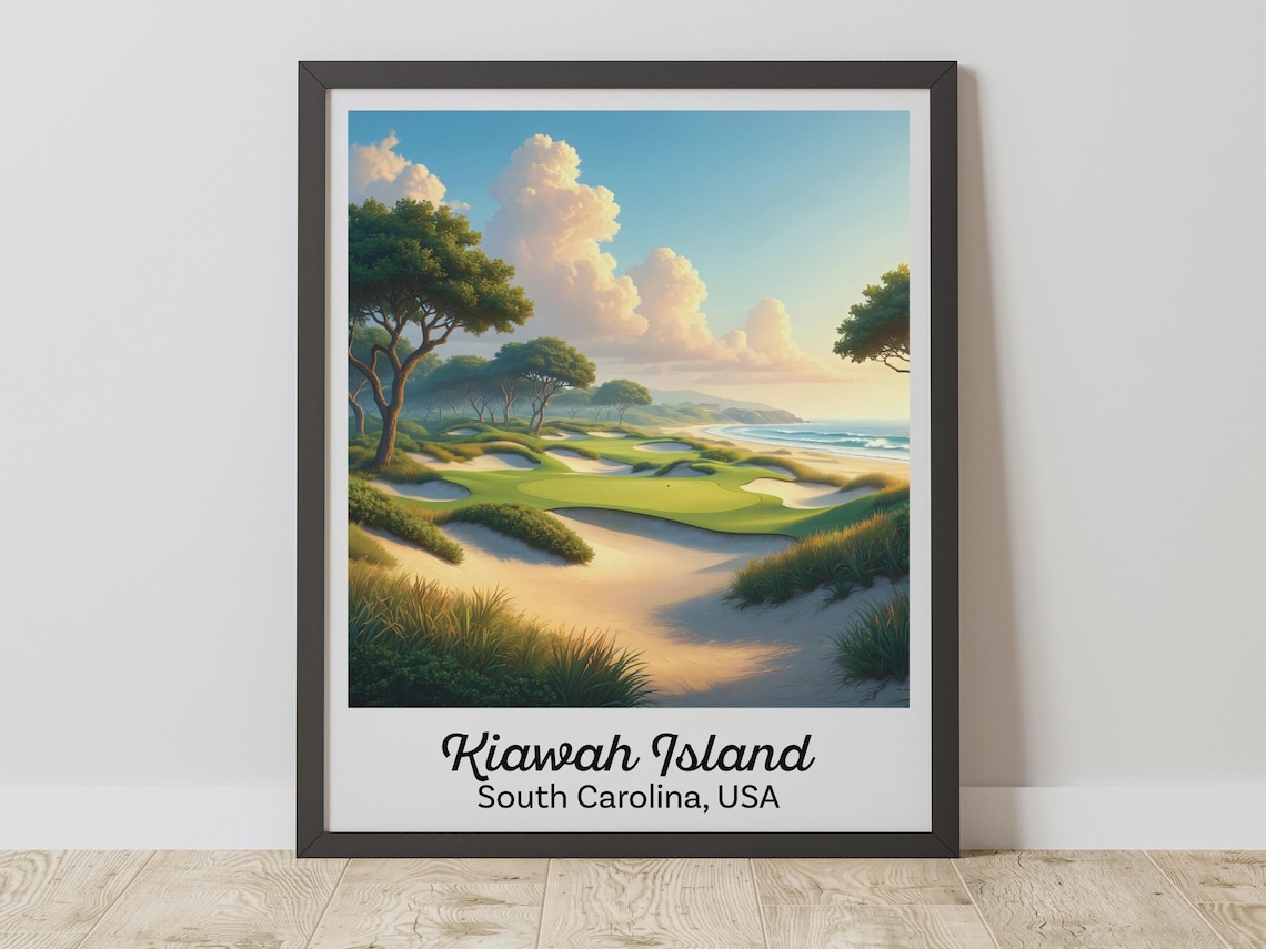 Kiawah Island Golf Course, Vintage South Carolina Art Print