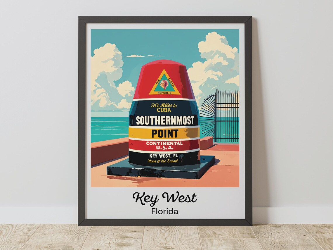 Key West Vintage Conch Republic Travel Poster