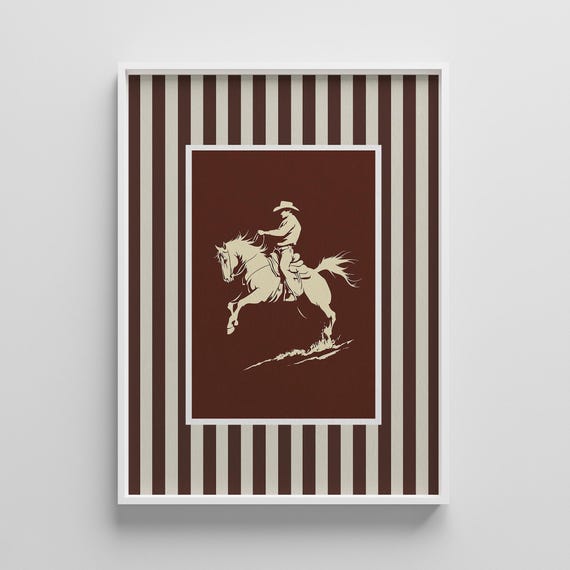 Vintage Cowboy Up Rodeo Print Rustic Western Wall Art