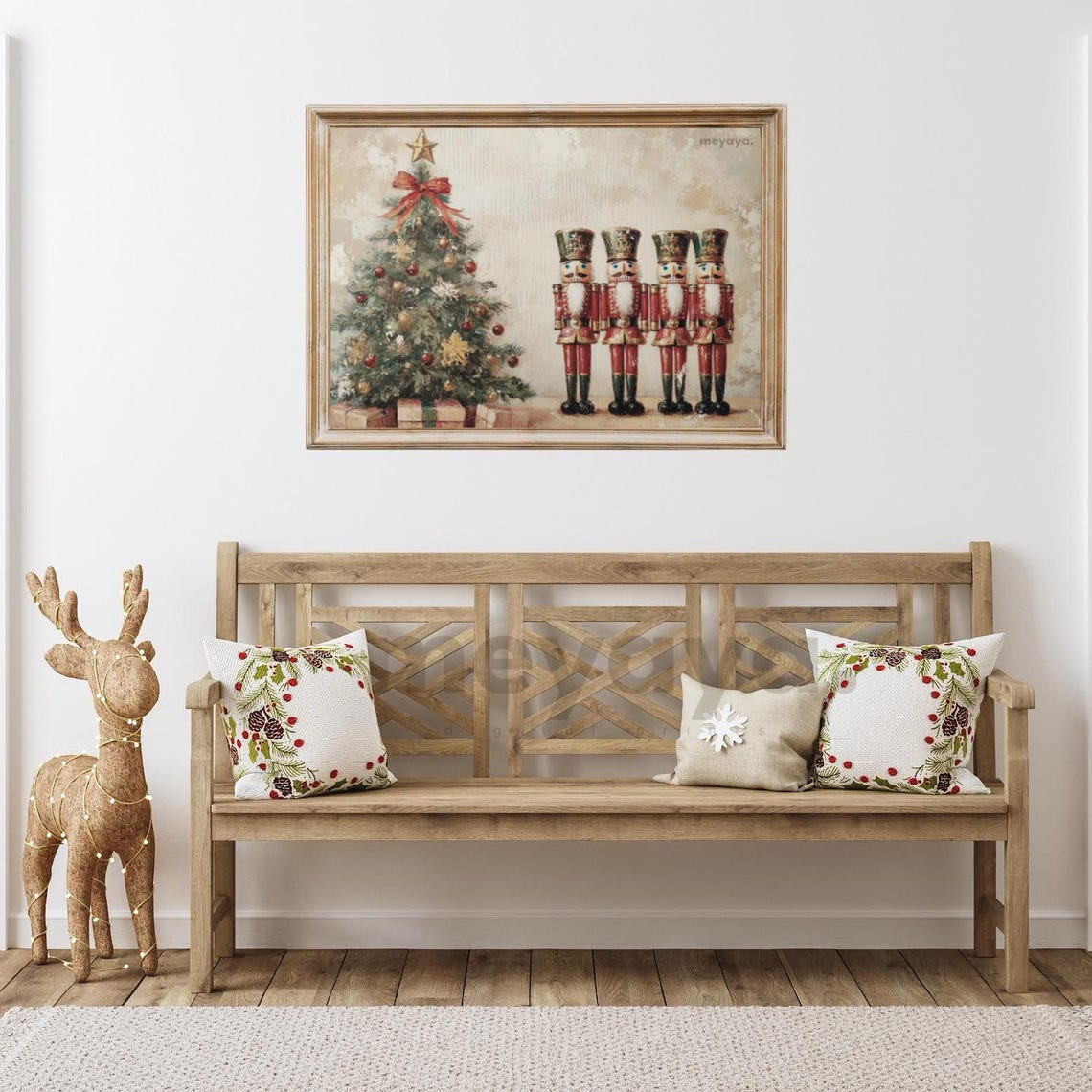 Four Nutcrackers Christmas Tree Star Topper Gifts Holiday Poster - Image 5