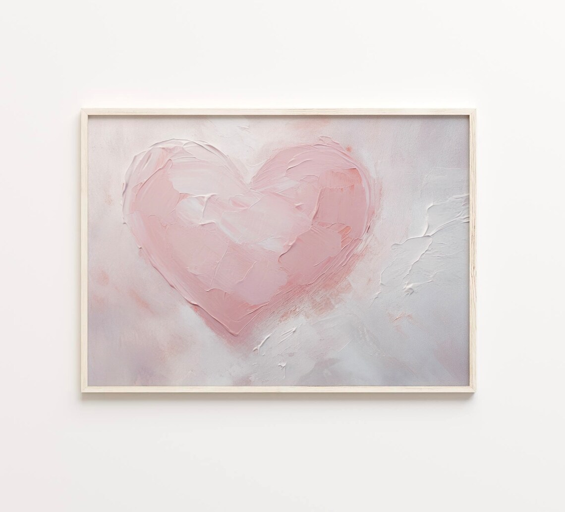 Valentines Day Pink Heart Vintage Art Print - Image 4