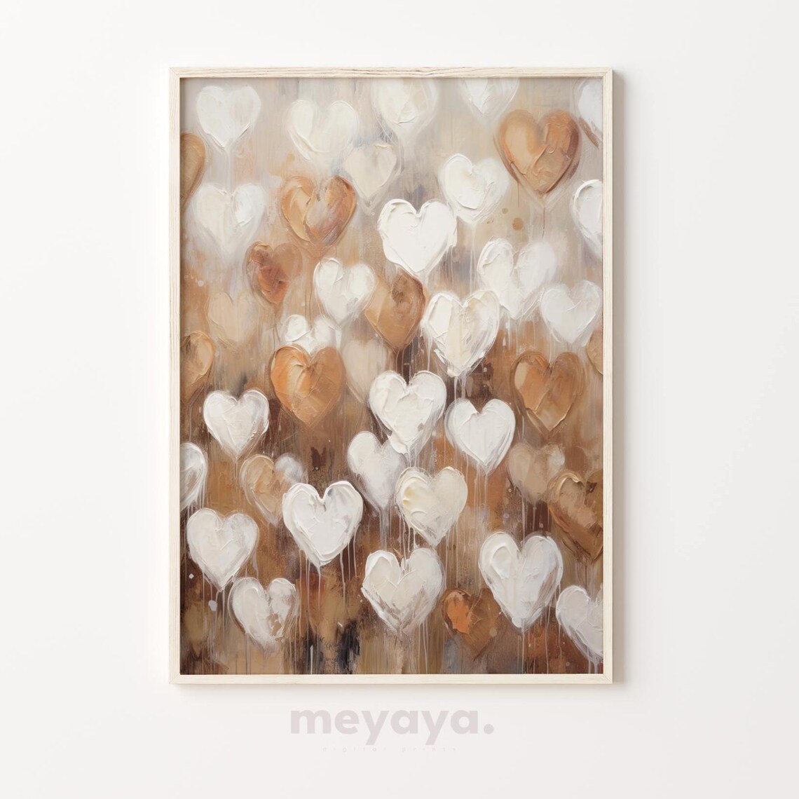 Muted Vintage Neutral Heart Art Print, Cottagecore - Image 2