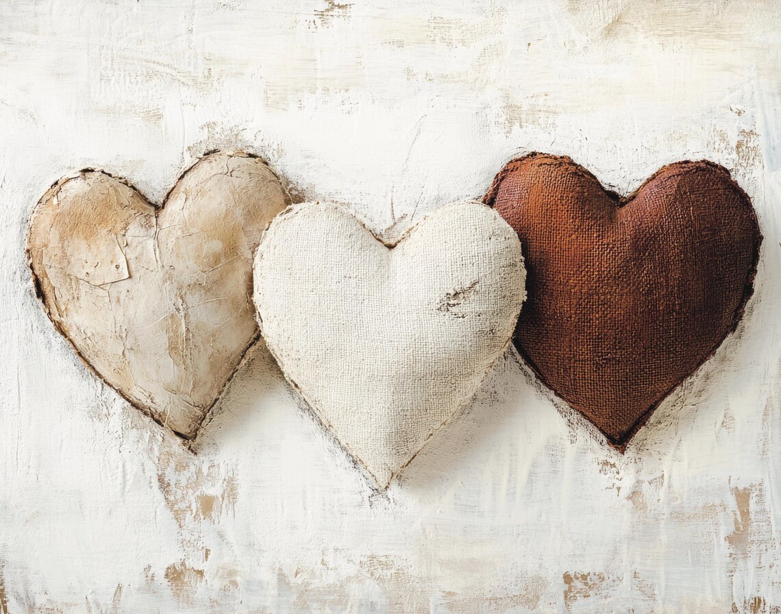 Rustic Valentines Day Family Heart Art Print - Image 6