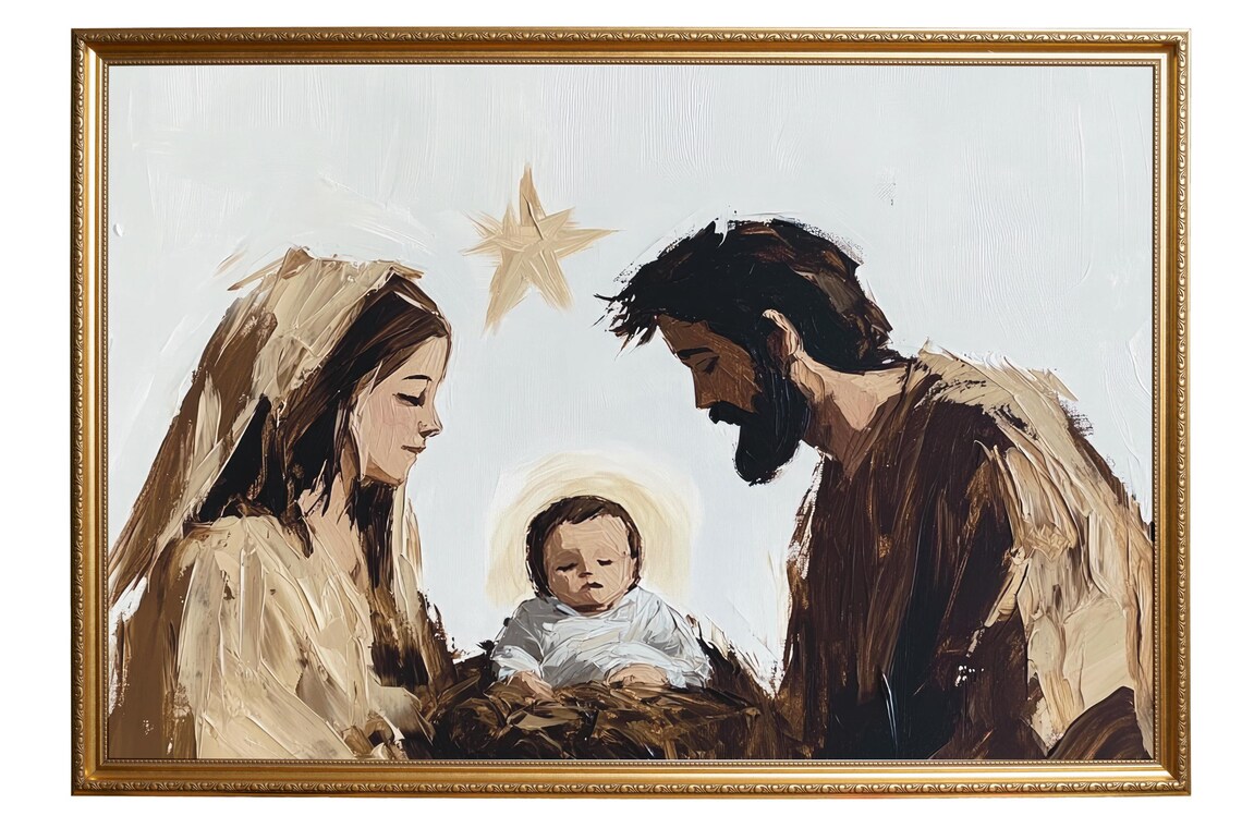 Nativity Scene Vintage Christmas Art Print - Image 5