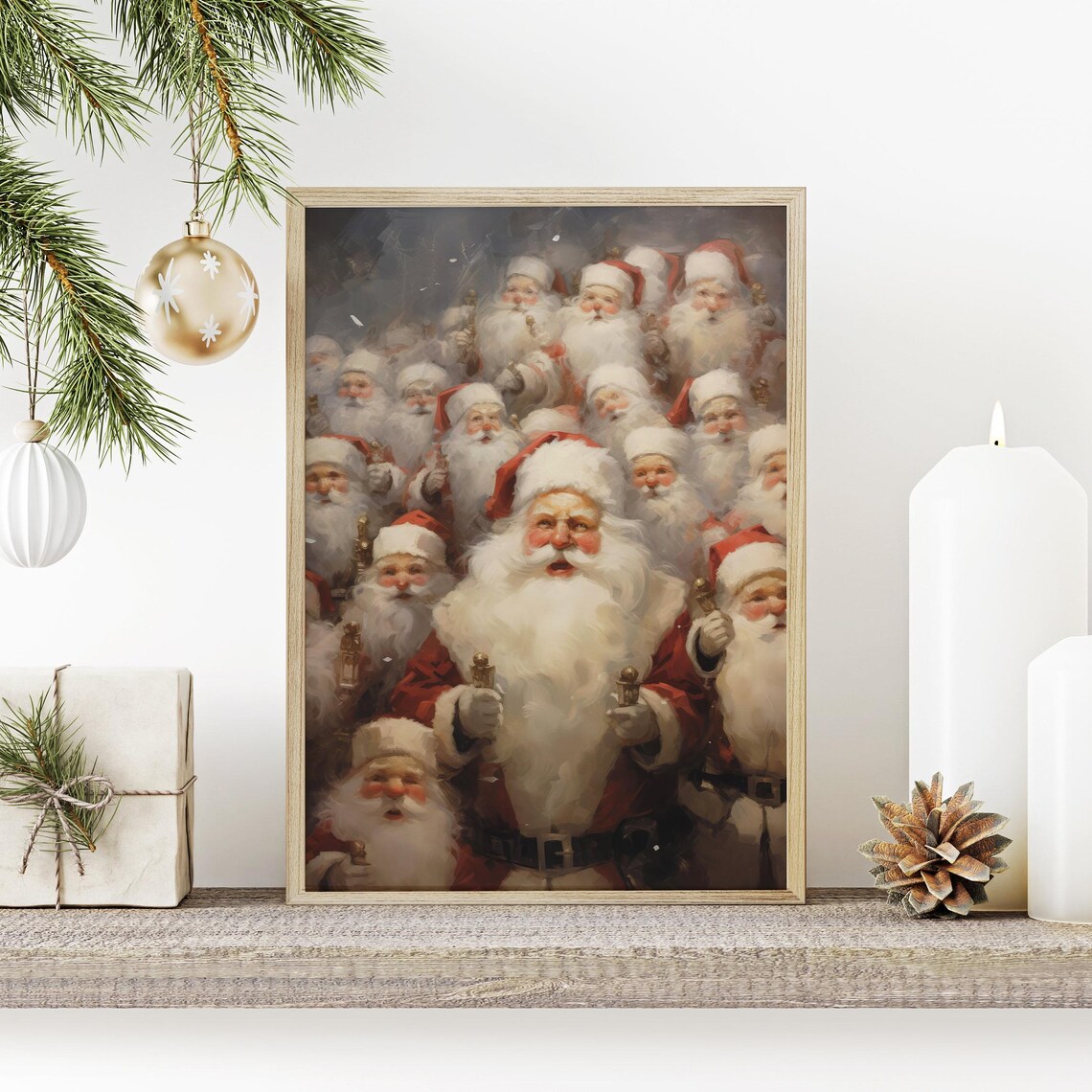 Santa Claus Vintage Holiday Decor Art Print - Image 2