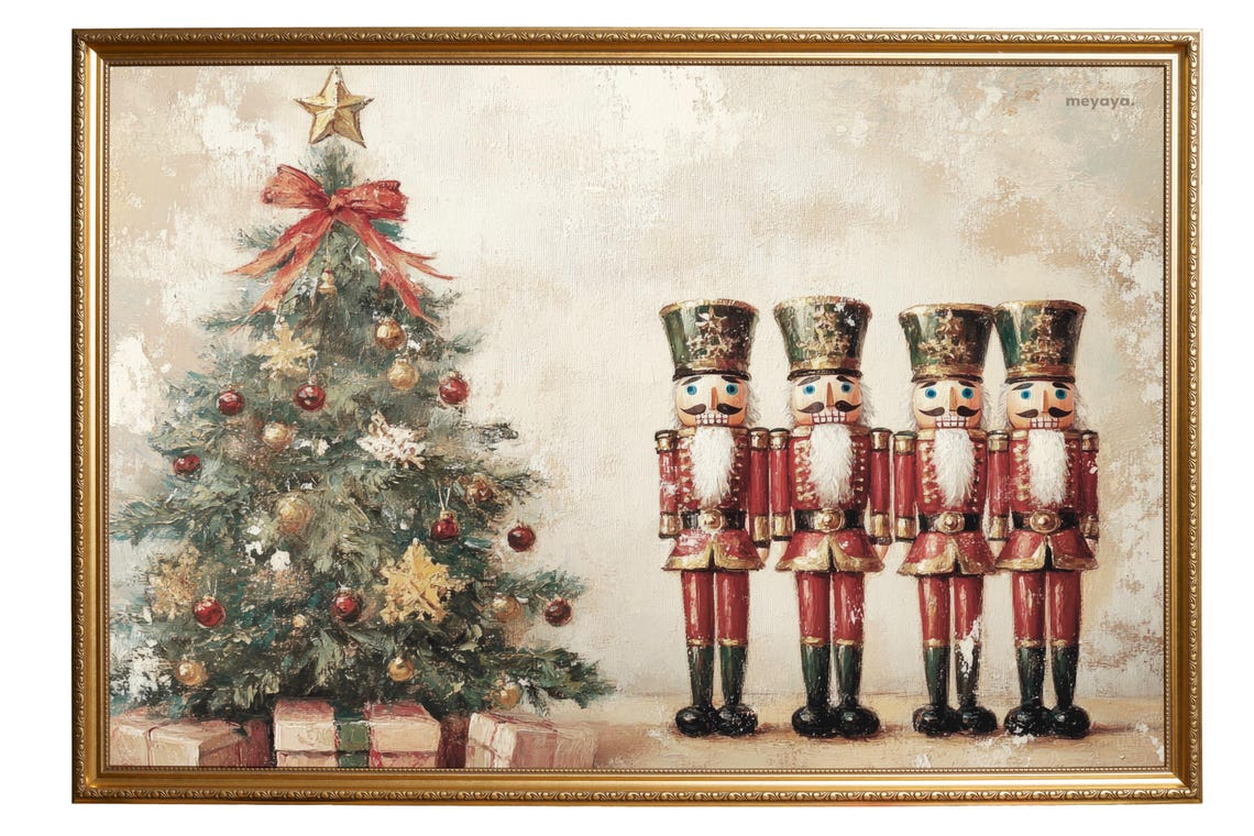 Four Nutcrackers Christmas Tree Star Topper Gifts Holiday Poster - Image 2