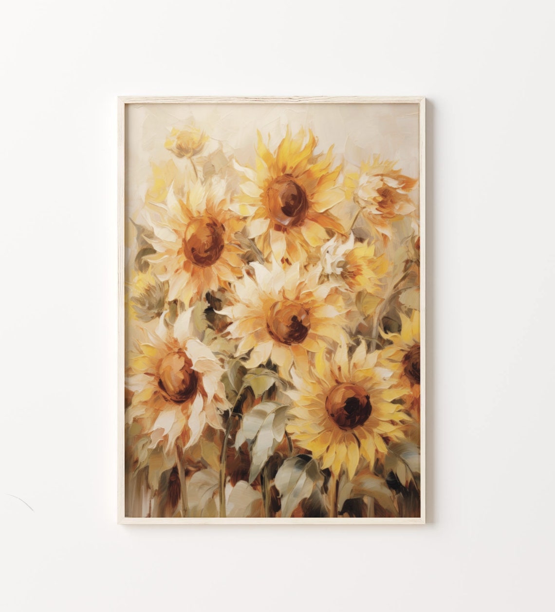 Golden Sunflowers Close Up Soft Painterly Summer Floral Poster - Image 4