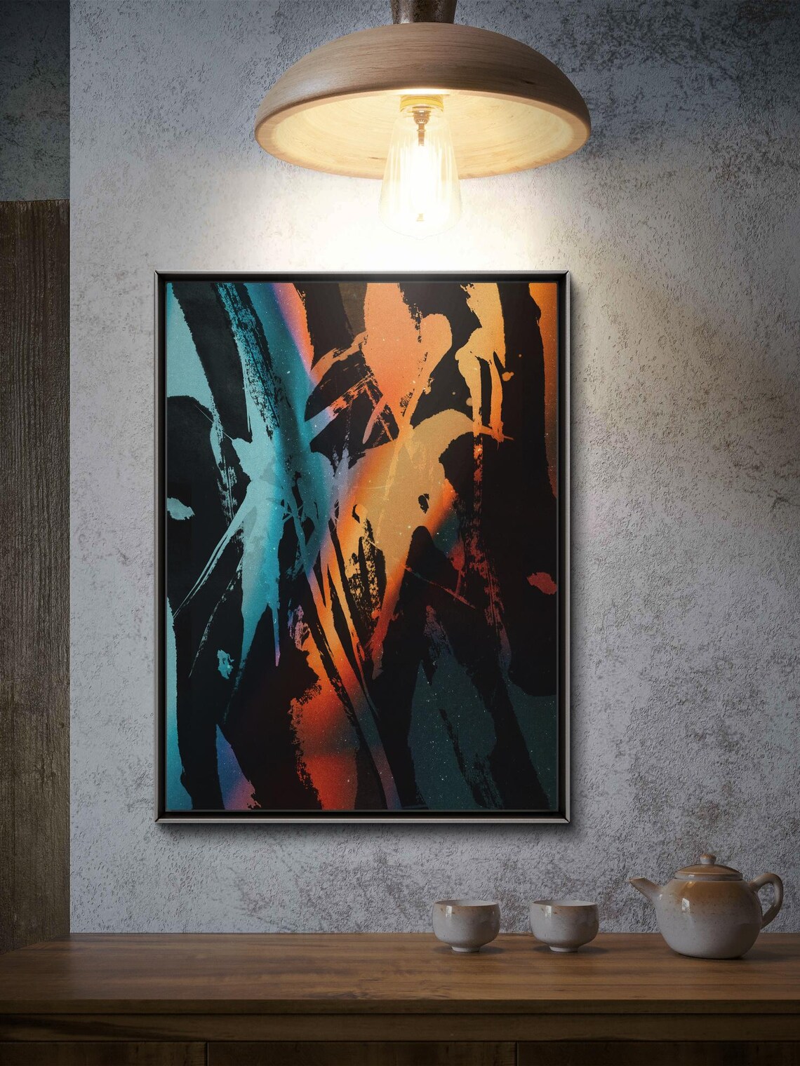 Abstract Nature Mixed Media Painting, Wall Art