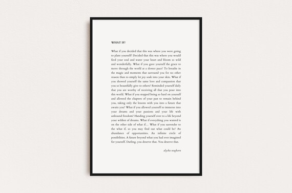 What If Alysha Waghorn Quote Quotes Print Poster Print Wall Art Quotes Typography Print Prints Quotes