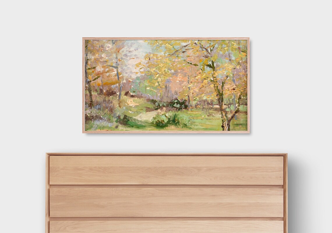 Autumn Forest Golden Foliage Woodland Meadow Vintage Landscape Poster - Image 4