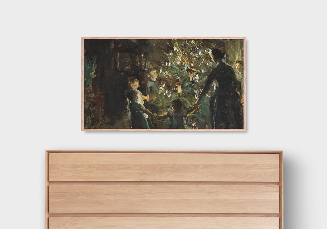 Vintage Winter Painting Art Print for TV Decor - Image 2