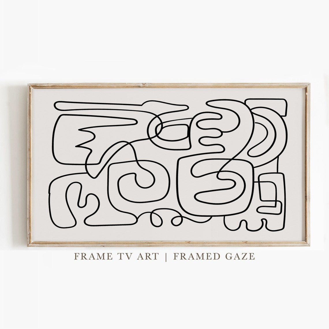 Minimalist Black Continuous Line Art Abstract Modern Wall Art