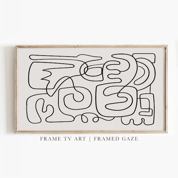 Frame Tv Art Abstract Continuous Line Art Tv Art Art For Frame Tv