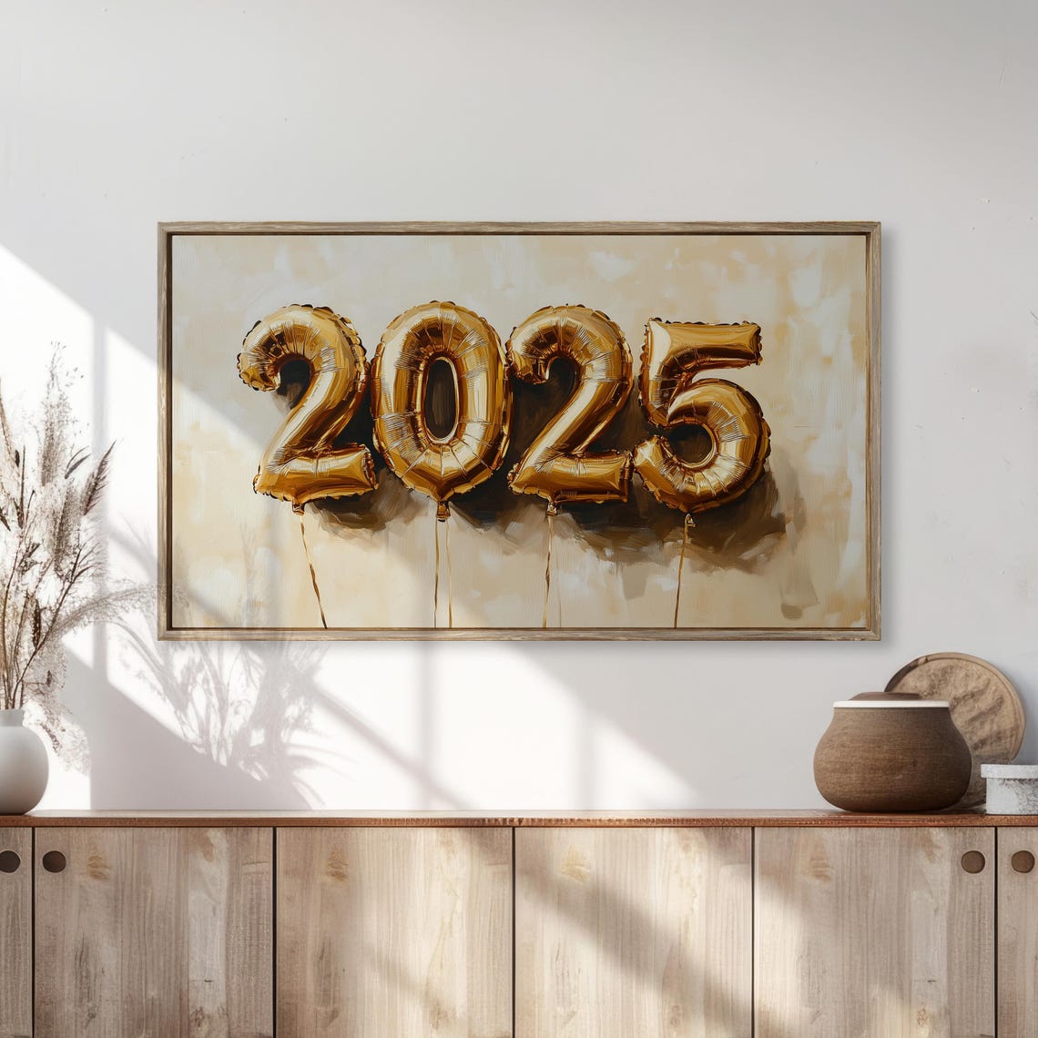 Gold Foil 2025 Balloons New Year Celebration Party Wall Art Poster - Image 3