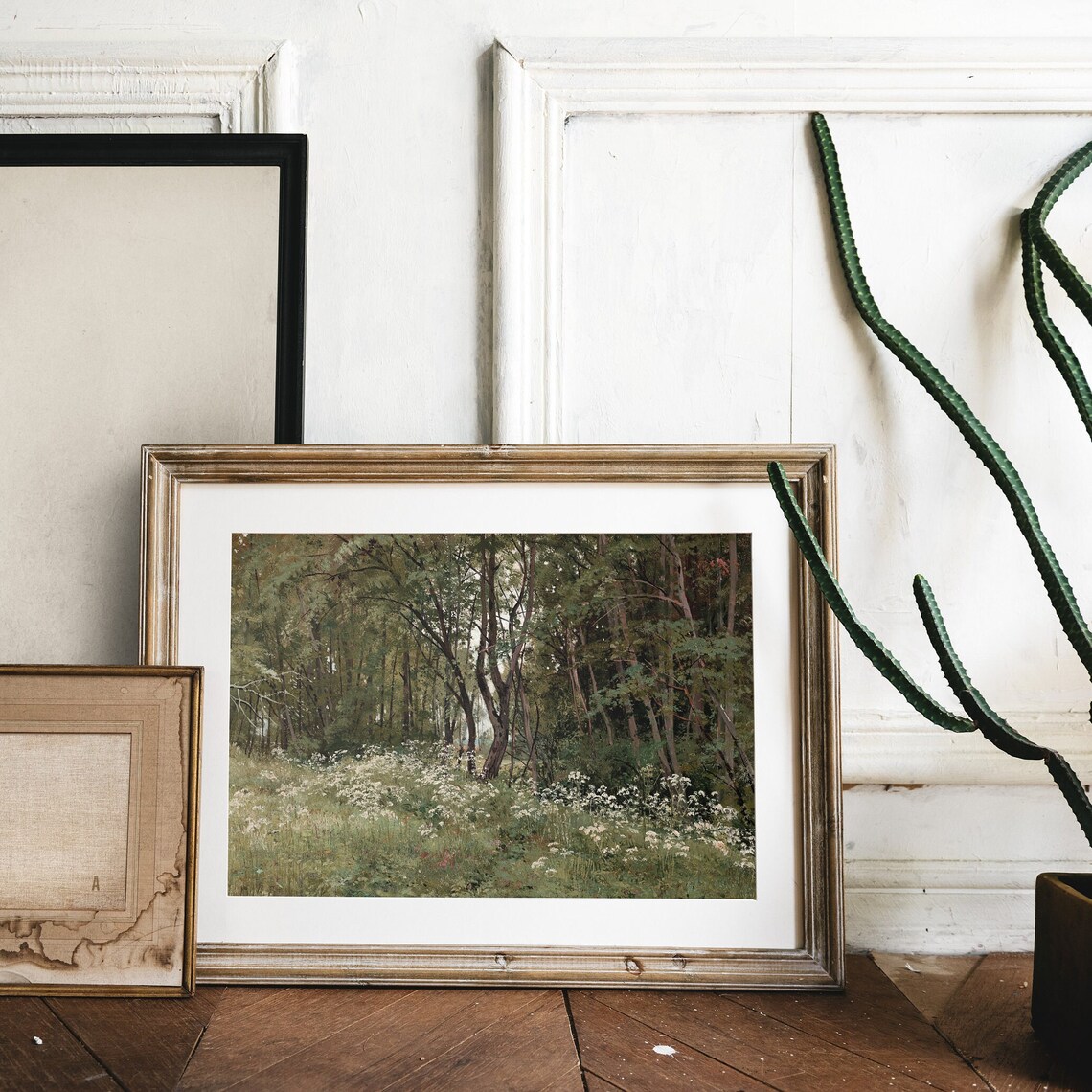 Vintage Forest Flowers Landscape Art Print, Rustic Country - Image 2