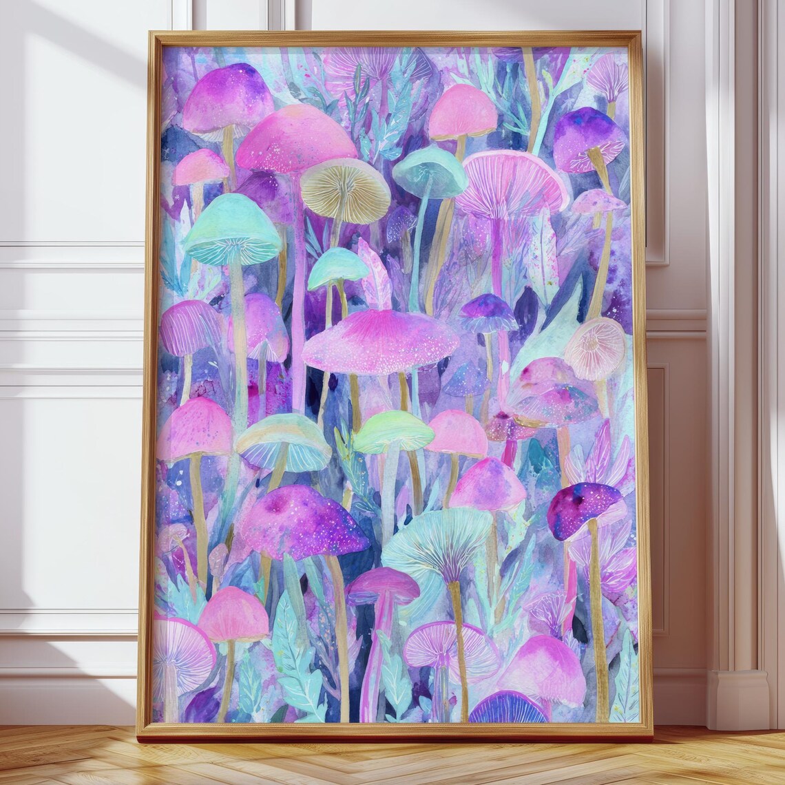 Watercolor Mushrooms Botanical Boho Art Print