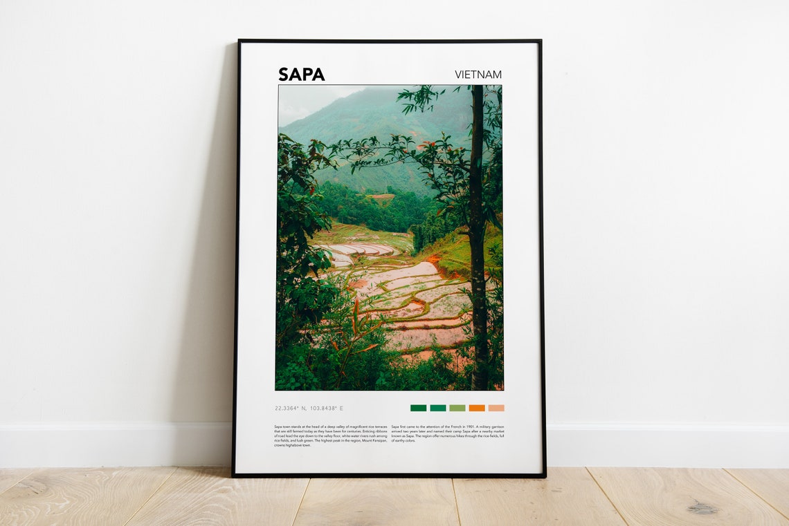Sapa Vietnam Rice Terraces Mountain Photography Travel Poster