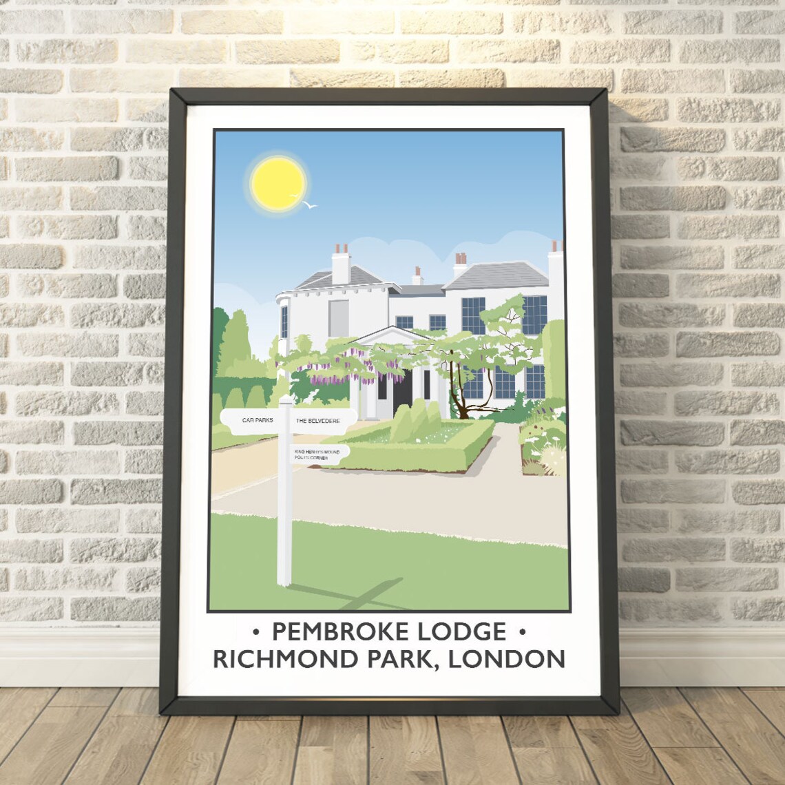 Pembroke Lodge Richmond Park London Travel Poster