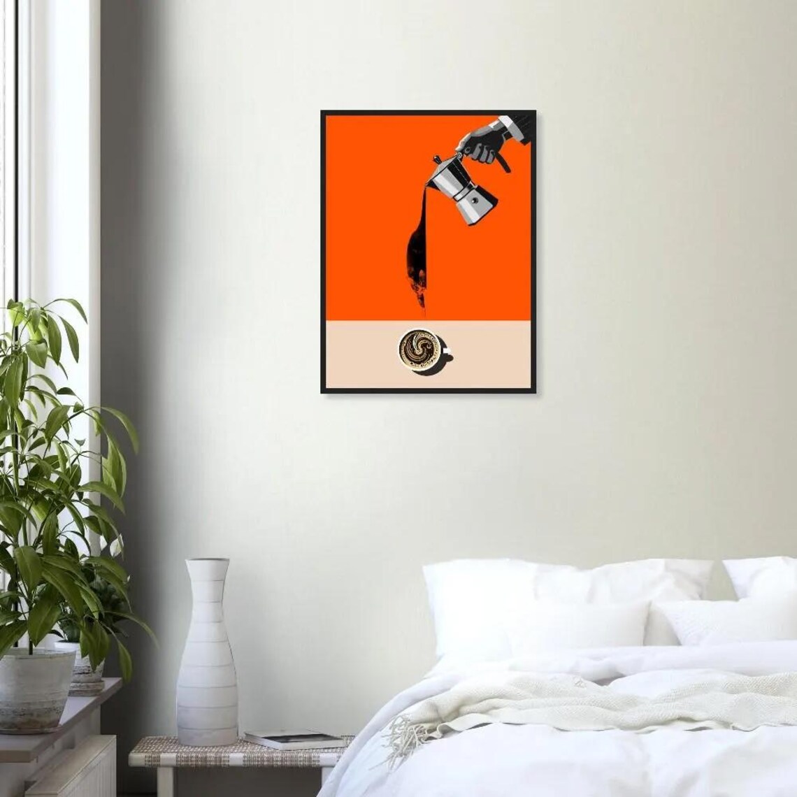 Funny Clever Cat and Coffee Poster, Kitchen Decor