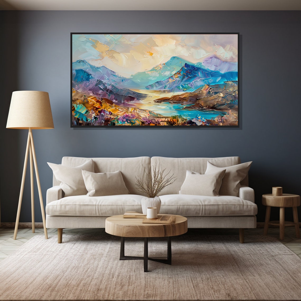 Abstract Mountains Modern Abstract Painting Wall Art Print Frame Tv Art Tv - Image 6