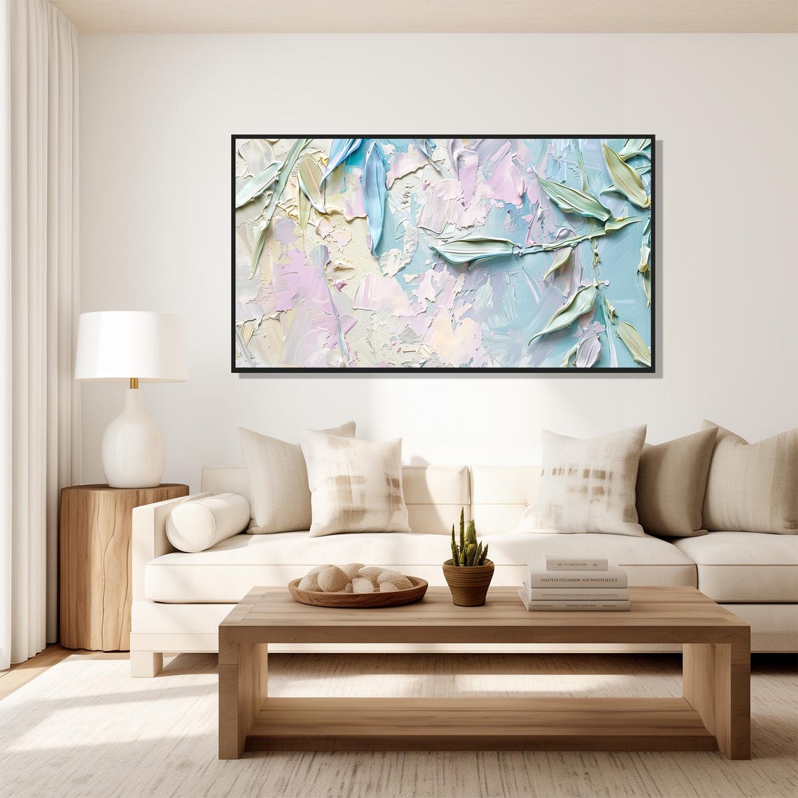 Pastel Impasto Floral Abstract Petals Texture Modern Art Poster - Image 5