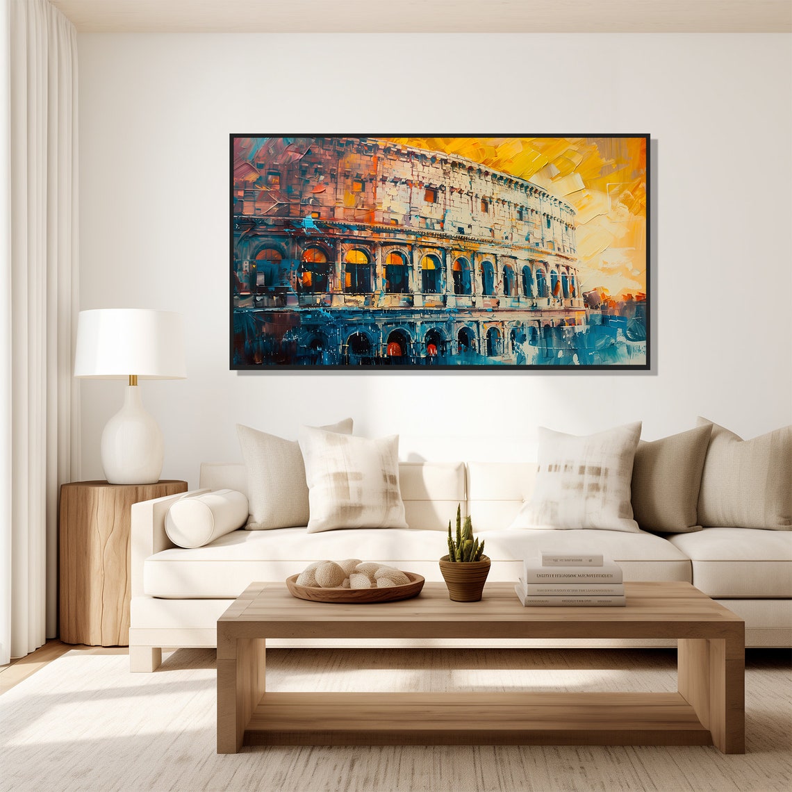 Coliseum Sunset Modern Abstract Painting Wall Art Print Frame Tv Art Tv - Image 5