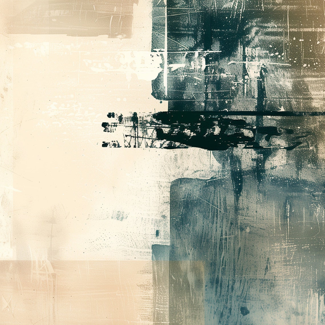 Gestural Beige Modern Abstract Painting Wall Art Print Frame Tv Art Tv - Image 3