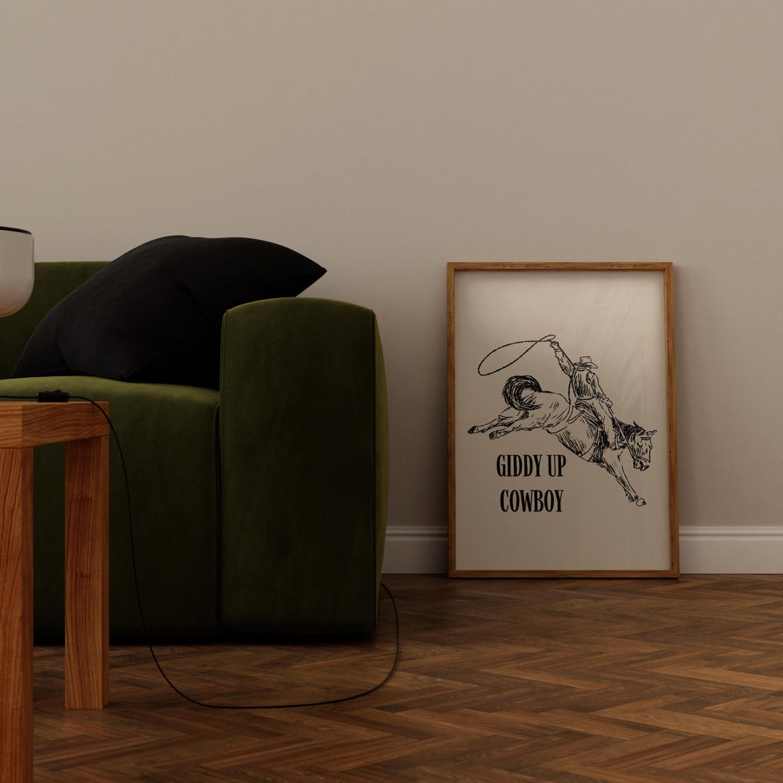 Western Cowboy Poster, Minimalist Wild West Decor