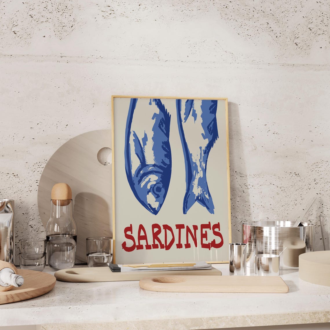 Sardines Vintage Art Print, Eclectic Kitchen Decor - Image 2