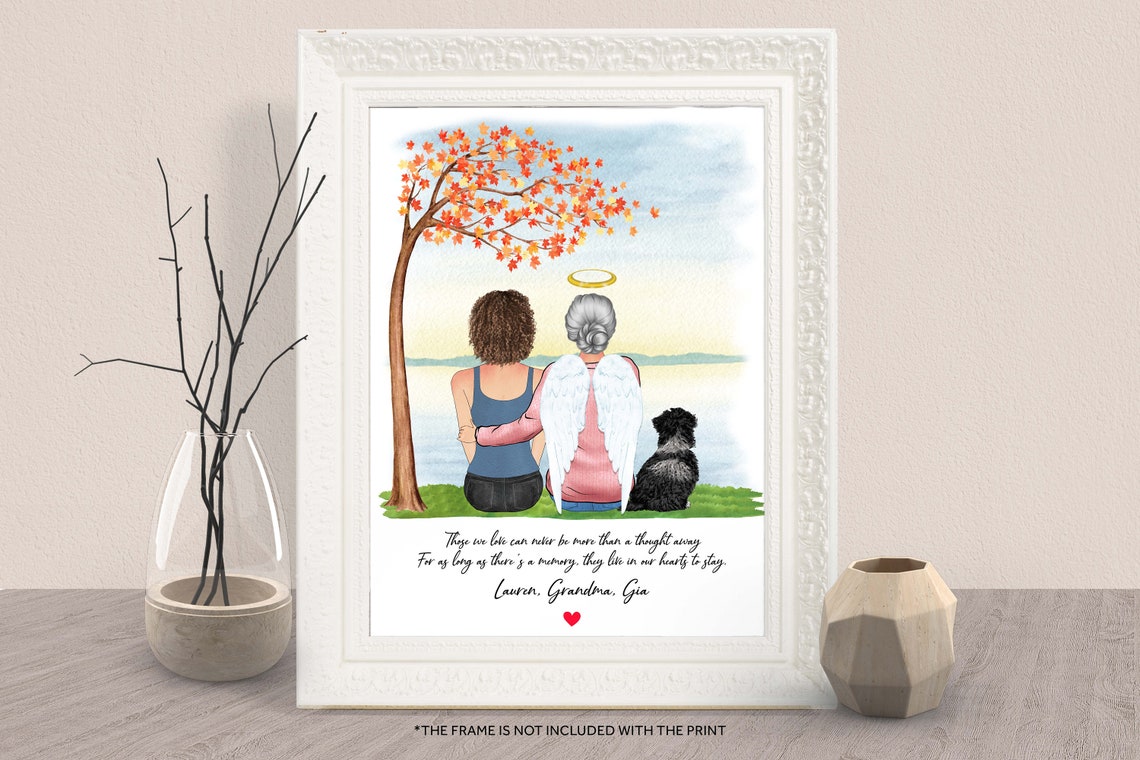 Personalized Grandma Granddaughter Memorial Print In Loving Memory Of Grandma Granny Nana Angel Grandma Daughter Pet Print Christmas Present