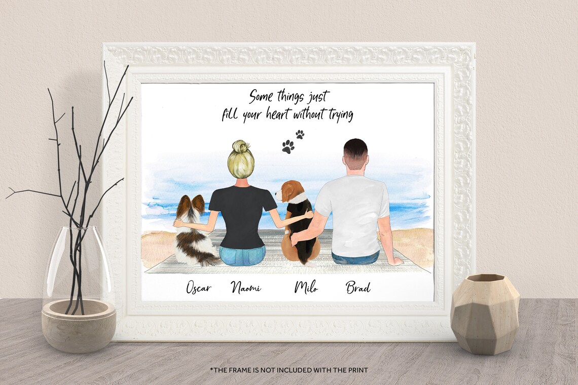 Personalised Pet Family Gift Personalised Dog Gift New Home Gift Family Dog Portrait Custom Dog Owner Gift Housewarming Gift Dog Mom Dad