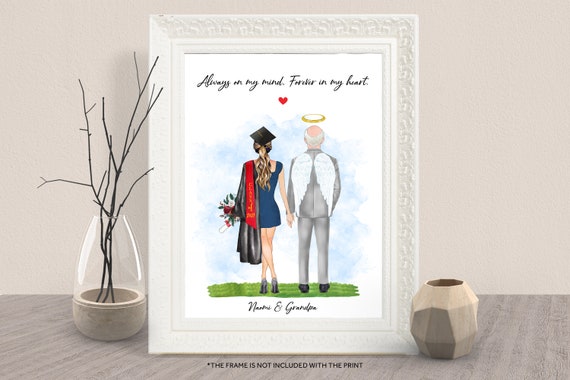 Personalized Graduation Memorial Angel Grandpa 2023 Art Print