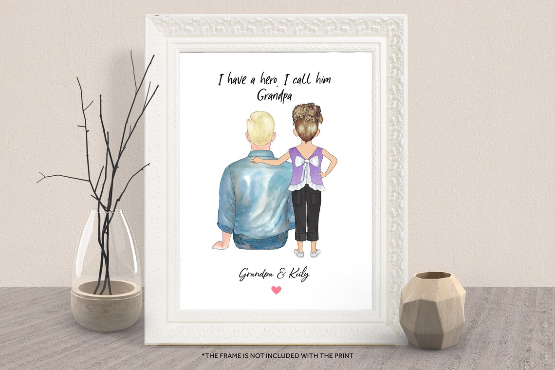 I Have a Hero I Call Him Grandpa Granddaughter Tribute Poster