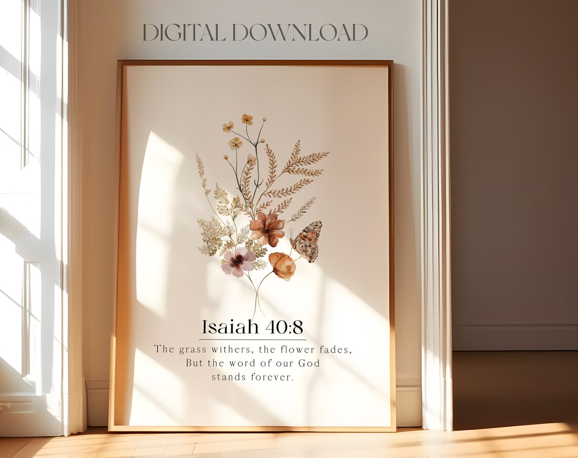 Isaiah 40:8 Christian Fall Wall Art Poster
