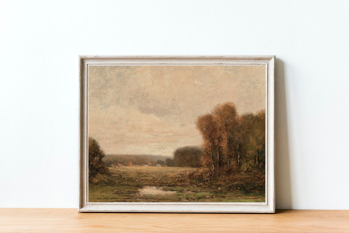 Vintage Fall Landscape Painting, Autumn Wall Art - Image 2