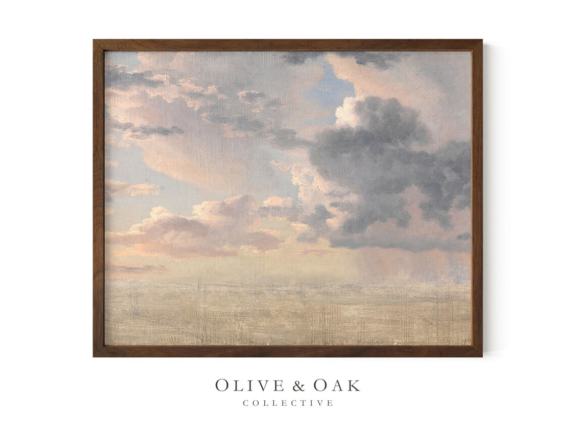 Neutral Cloud Study, Minimalist Nursery Sky Painting - Image 2