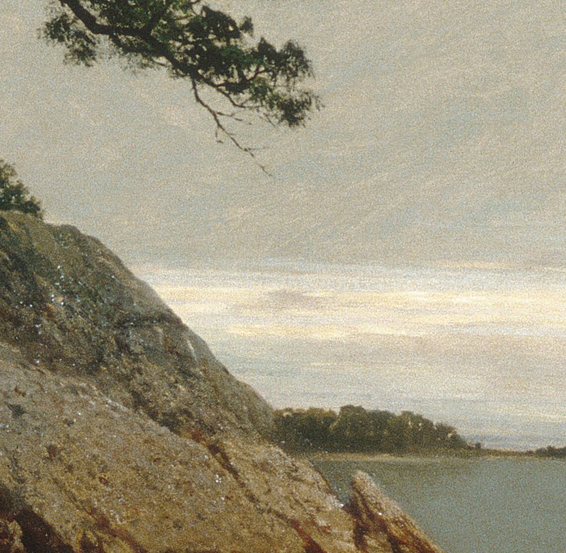 Coastal Landscape Painting, Vintage Pine Tree Art Print - Image 2