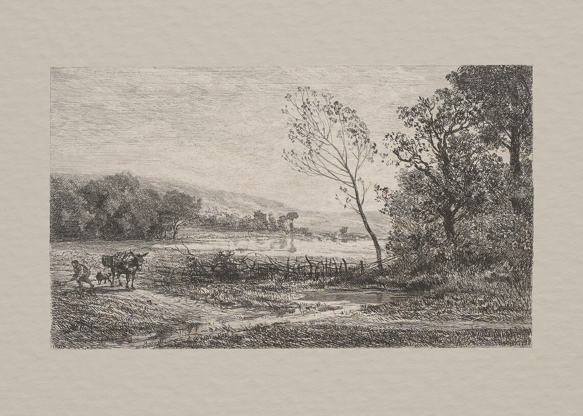 Neutral Landscape Sketch Vintage Farmhouse Decor Art Print - Image 4