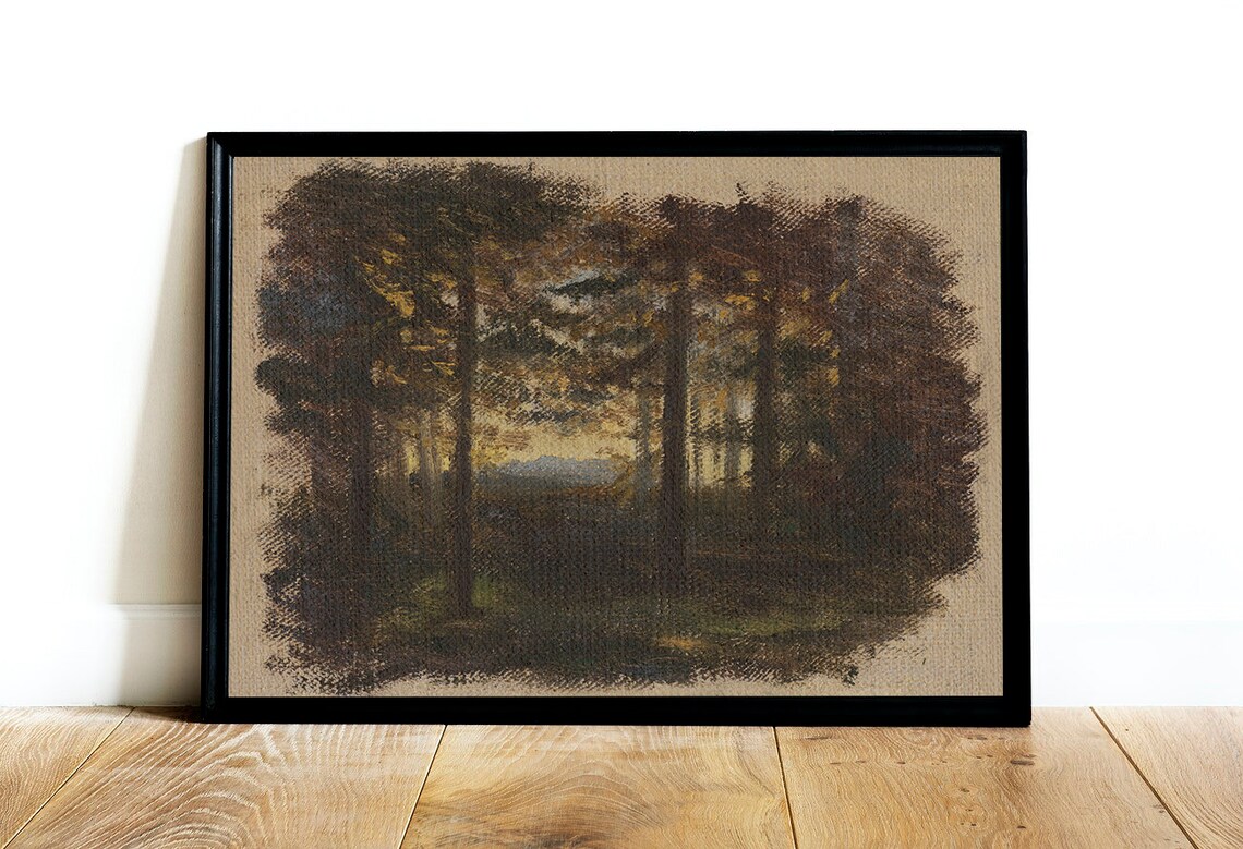 Fall Landscape Painting, Vintage Autumn Farmhouse Decor - Image 3