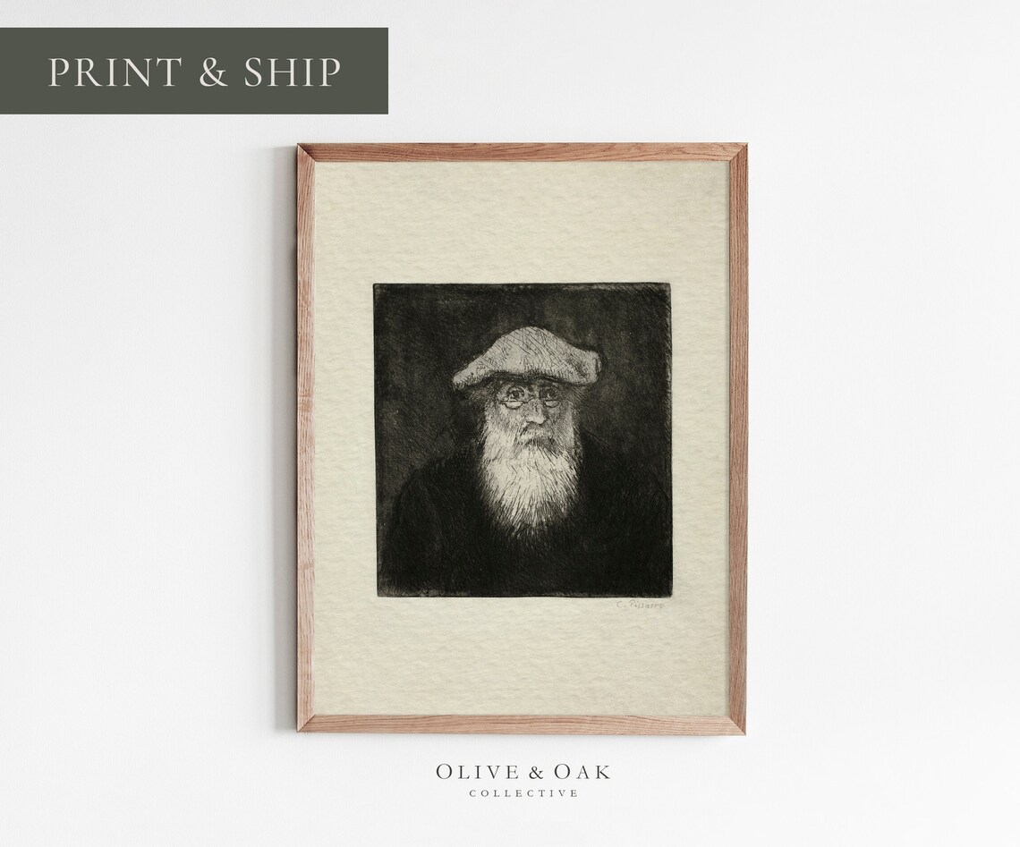 Vintage Sketch Of Man, Self Portrait Art Print