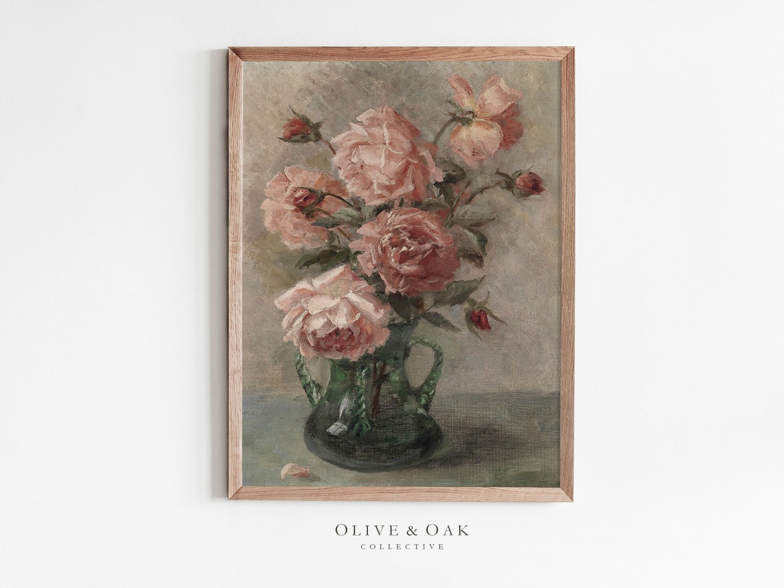 Vintage Floral Painting, Victorian Flower Art Print