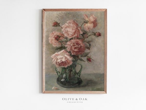 Vintage Floral Painting, Victorian Flower Art Print