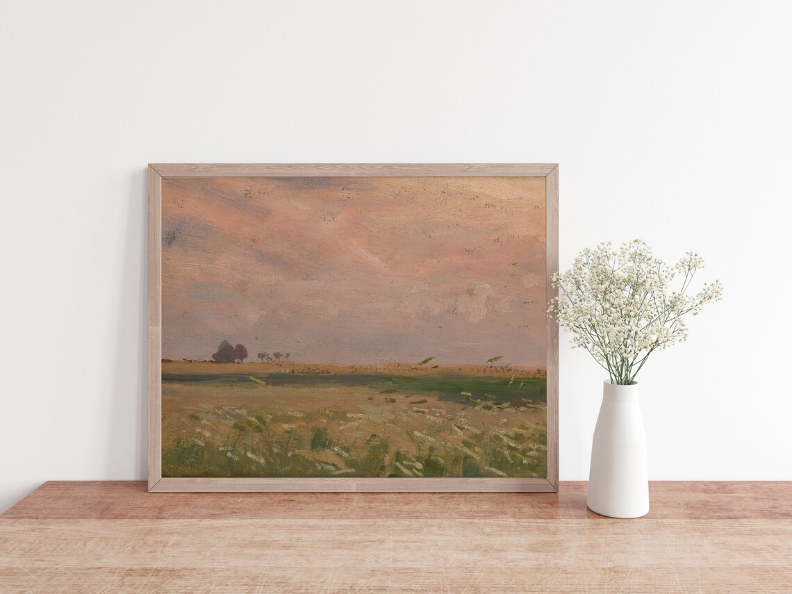Summer Meadow Vintage Landscape Art Print - Image 4