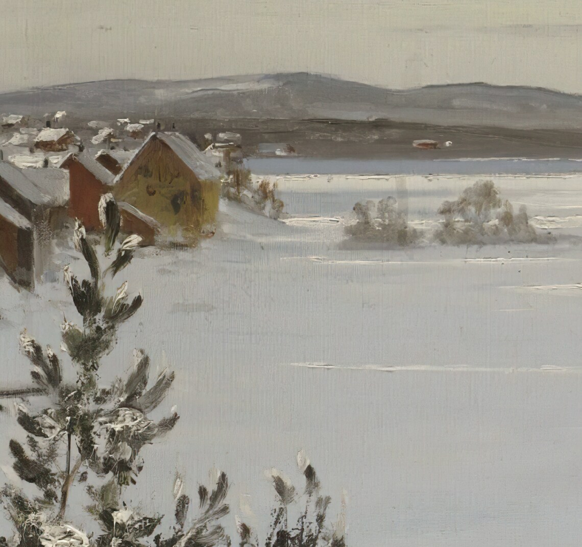 Winter Landscape Painting, Cozy Core Decor Art Print - Image 3