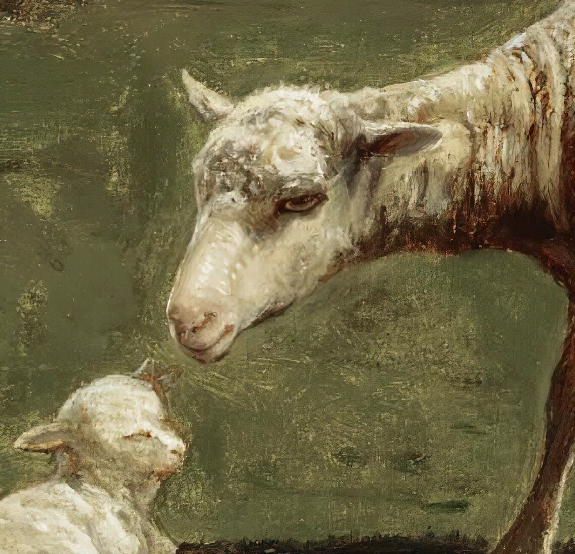 Spring Lamb Painting, Farmhouse Nursery Decor - Image 3