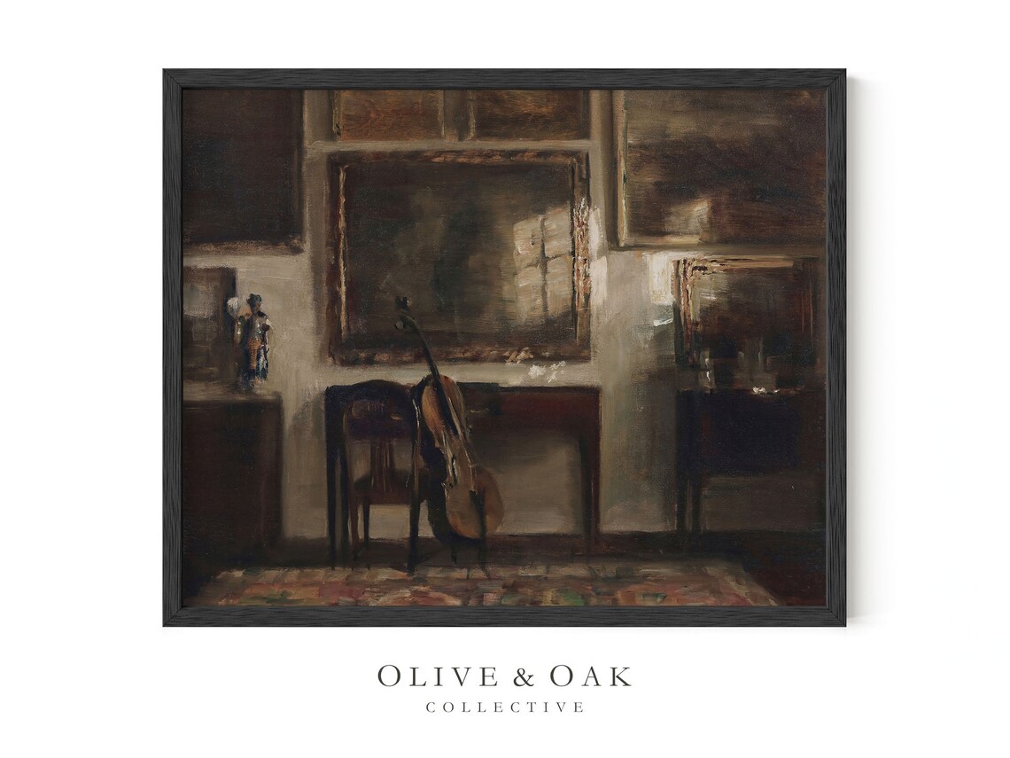 Antique Still Life, Moody Neutral Dark Academia - Image 3