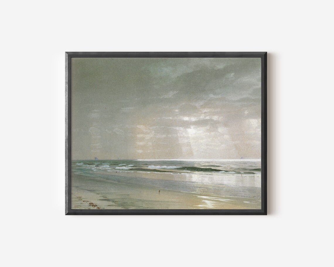 Muted Seascape Painting, Coastal Wall Art Print - Image 4