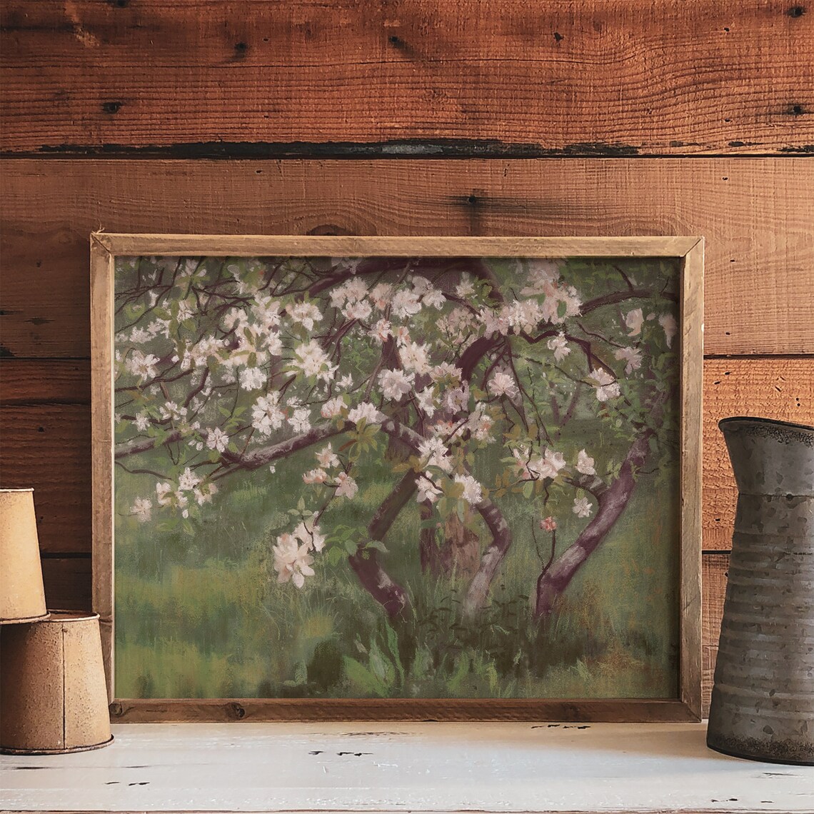 Blossom Tree Vintage Landscape Art Print, Cottage Decor - Image 3